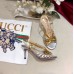 Gucci Heel 8.5cm Cut-out Bow Leather Sandals Silver/Gold 2019