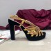 Gucci Heel 10.5cm Platform 2.5cm Cut-out Bow with Crystals Sandals 549638 Velvet Black/Gold 2019