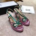 Gucci Heel 10.5cm Platform 2.5cm Cut-out Bow Leather Sandals 549646 Pink/Green 2019