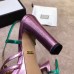 Gucci Heel 10.5cm Platform 2.5cm Cut-out Bow Leather Sandals 549646 Pink/Green 2019