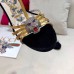 Gucci Heel 10.5cm Platform 2.5cm Feline Head Sandals Velvet Black/Gold 2019