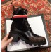 Gucci GG Leather Ankle Boots with Sylvie Web 55mm Heel Black 2018