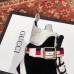 Gucci GG Leather Ankle Boots with Sylvie Web 55mm Heel White 2018