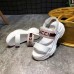 Gucci Heel 6cm Logo Stripe Strap Sandals White 2018