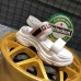 Gucci Heel 6cm Logo Stripe Strap Sandals White 2018