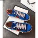 Gucci Ace Leather Studded And Pearl Velvet Sneakers Blue 2017