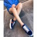 Gucci Ace Leather Studded And Pearl Velvet Sneakers Blue 2017