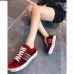 Gucci Ace Leather Studded And Pearl Velvet Sneakers Red 2017