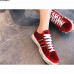 Gucci Ace Leather Studded And Pearl Velvet Sneakers Red 2017