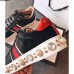 Gucci Ace Leather Studded And Pearl Velvet Sneakers Black 2017