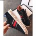 Gucci Ace Leather Studded And Pearl Velvet Sneakers Black 2017