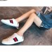 Gucci Ace Leather Print Low-Top Lovers Sneakers Blue/Red Web Creamy 2018