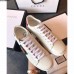 Gucci Ace Leather Low-Top Lovers Sneakers Mouth Beading Creamy 2018