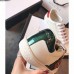 Gucci Ace Leather Low-Top Lovers Sneakers Mouth Beading Creamy 2018