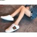 Gucci Ace Leather Low-Top Lovers Sneakers Mouth Beading Creamy 2018