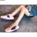 Gucci Ace Leather Low-Top Lovers Sneakers Web Crystal Embroidered Safety Pin Pink 2018