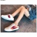 Gucci Ace Leather Low-Top Lovers Sneakers Web Flames Off White 2018