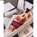 Gucci Ace Leather Low-Top Lovers Sneakers Web Flames Off White 2018