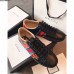 Gucci Ace Leather Low-Top Lovers Sneakers Web Flames Black 2018