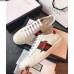 Gucci Ace Leather Low-Top Lovers Sneakers ,Web Embroidered Crystal Lightning Bolt Creamy 2018