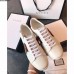 Gucci Ace Leather Low-Top Lovers Sneakers ,Web Embroidered Crystal Lightning Bolt Creamy 2018