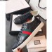 Gucci Ace Leather Low-Top Lovers Sneakers Web Signature Black 2018