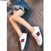 Gucci Ace Leather Low-Top Lovers Sneakers Web Signature White 2018