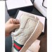 Gucci Ace Leather Low-Top Lovers Sneakers Web Signature White 2018