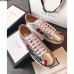 Gucci Ace Leather Low-Top Lovers Sneakers Web Embroidered Floral and Bow Silver 2018