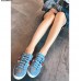 Gucci Ace Leather Low-Top Lovers Sneakers Web Embroidered Bees and Stars Blue 2018