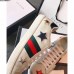 Gucci Ace Leather Low-Top Lovers Sneakers Web Star Creamy 2018