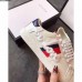 Gucci Ace Leather Low-Top Lovers Sneakers For Love Embroidered Creamy 2018