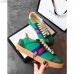Gucci Leather and Suede Web Sneaker 525289 Green 2018