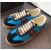 Gucci Leather and Suede Web Sneaker 525289 Blue/Black 2018