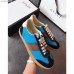 Gucci Leather and Suede Web Sneaker 525289 Blue/Black 2018