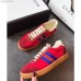 Gucci Leather and Suede Web Sneaker 525289 Red 2018
