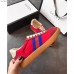 Gucci Leather and Suede Web Sneaker 525289 Red 2018