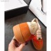 Gucci Leather and Suede Web Sneaker 525289 Orange 2018
