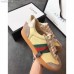 Gucci Leather and Suede Web Sneaker 525289 Yellow/Grey 2018