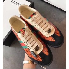 Gucci Women's Gucci-Dapper Dan Sneaker ‎538714 Orange/Black 2018