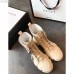 Gucci Flat Lace-Up Canvas Short Boots White 2018