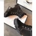 Gucci Flat Lace-Up Canvas Short Boots Black 2018