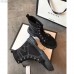 Gucci Flat Lace-Up Canvas Short Boots Black 2018