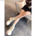 Gucci Flat Lace-Up Canvas Short Boots Light Beige 2018