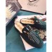 Gucci Princetown Velvet Slipper With Crystals 505314 Dark Green 2018