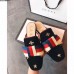 Gucci Velvet Embroidered Slipper With Sylvie Bow 496561 Black 2018
