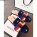 Gucci Velvet Embroidered Slipper With Sylvie Bow 496561 Blue 2018