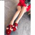 Gucci Velvet Embroidered Slipper With Sylvie Bow 496561 Red 2018