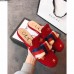 Gucci Velvet Embroidered Slipper With Sylvie Bow 496561 Red 2018