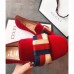 Gucci Velvet Embroidered Slipper With Ballet Flats 505283 Red 2018